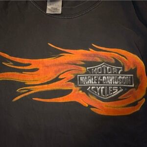 Harley-Davidson Black and Orange Flame Shirt